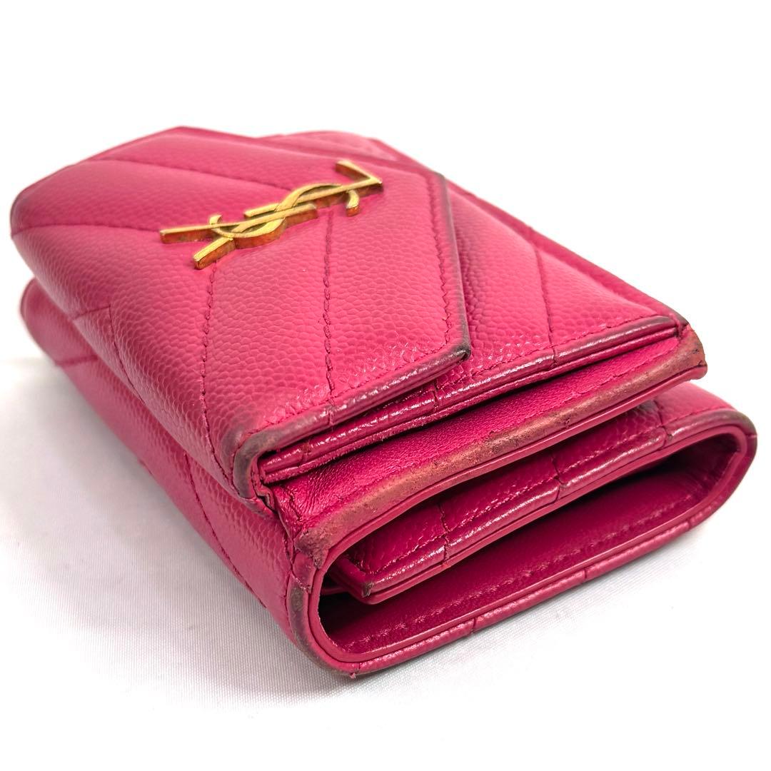 YSL イヴ・サンローラン カサンドラ 三つ折り財布 505118 YSLロゴ