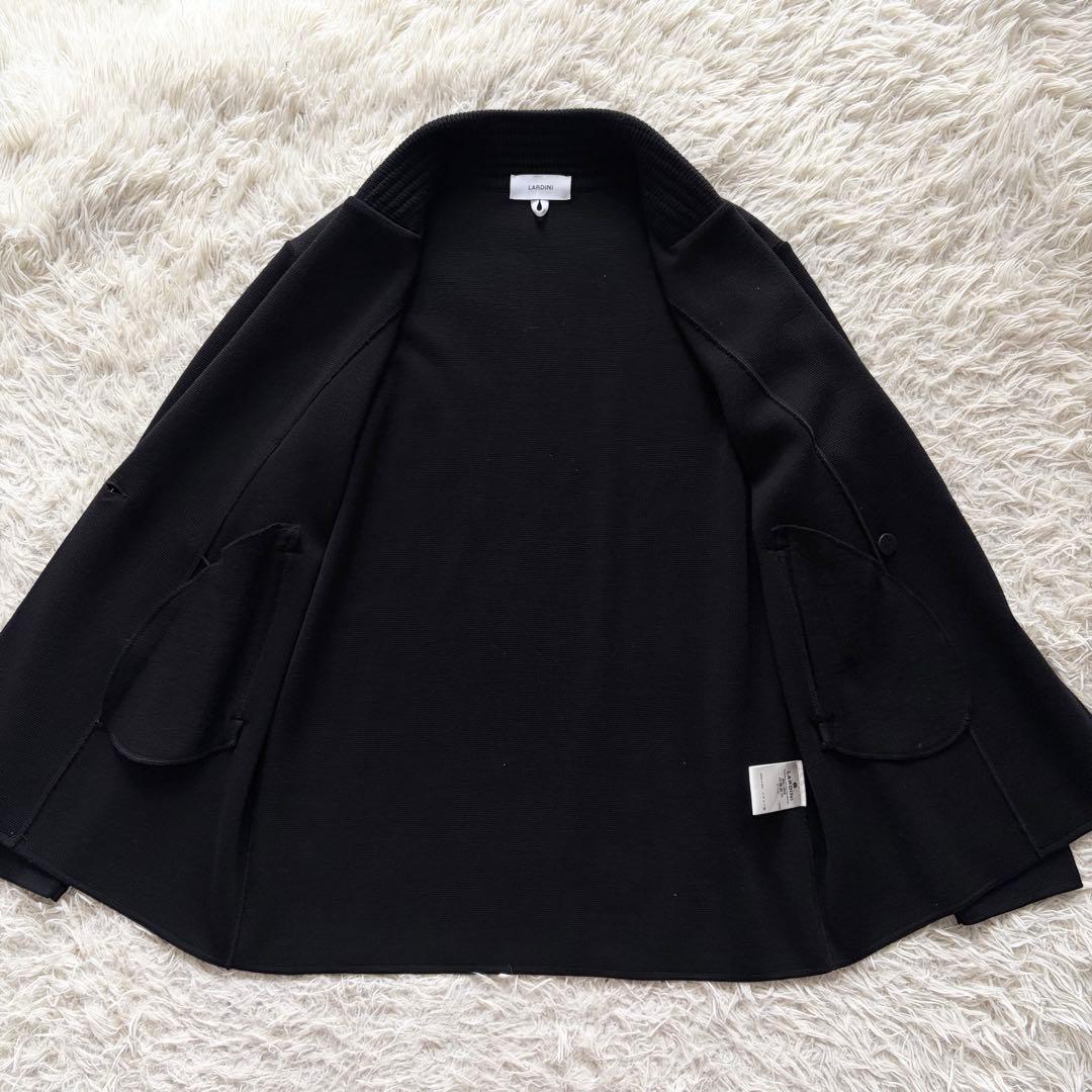 <24AW>LARDINI 最新 ブラック ウール ダブル ジャケット サイズM
