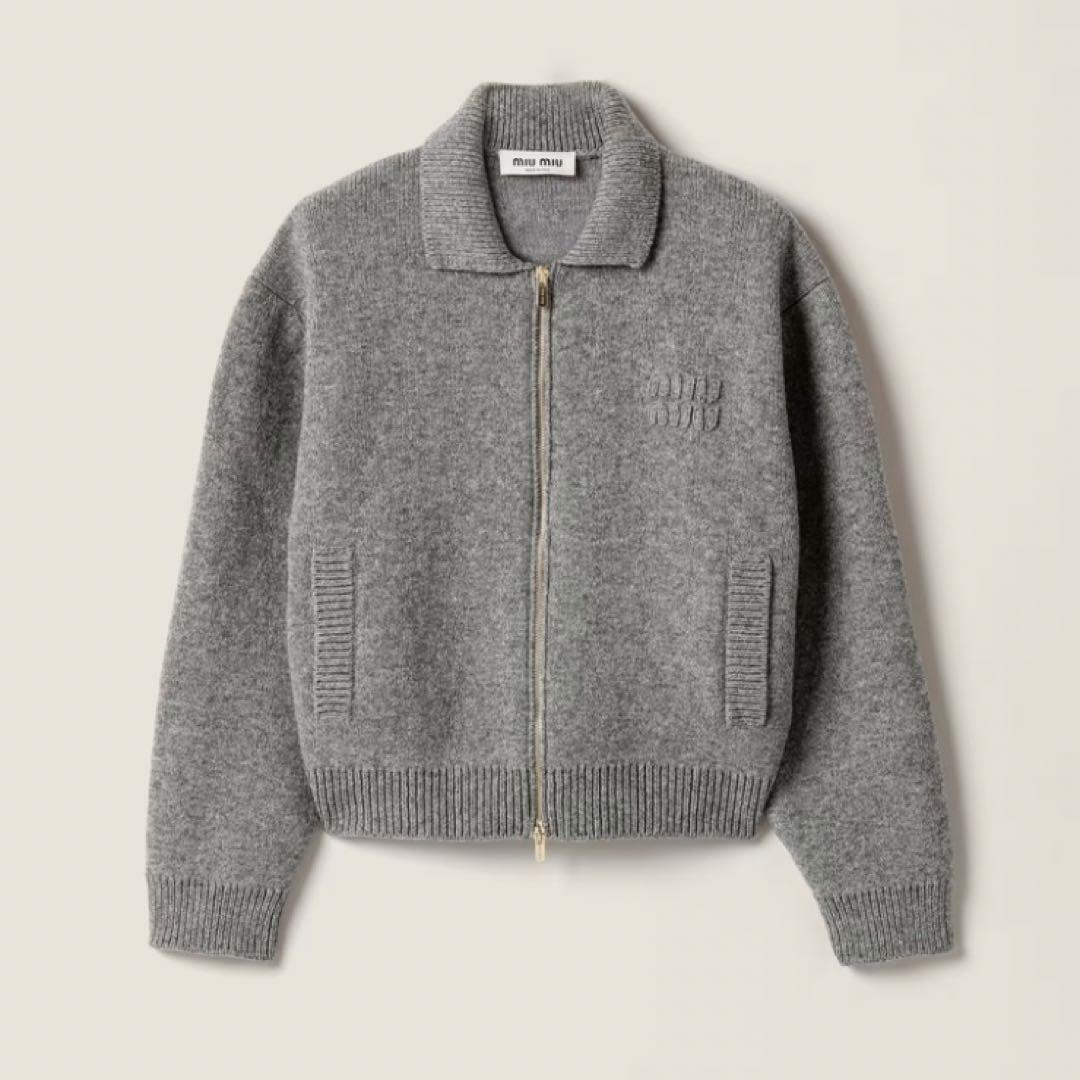 Y*K様 【新品未使用】今期 miumiu ウール カシミヤ ジップカーディガン