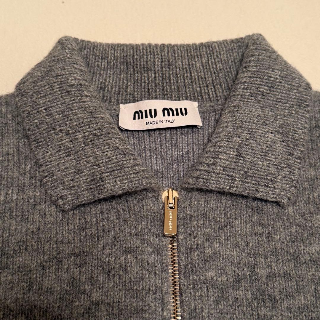 Y*K様 【新品未使用】今期 miumiu ウール カシミヤ ジップカーディガン