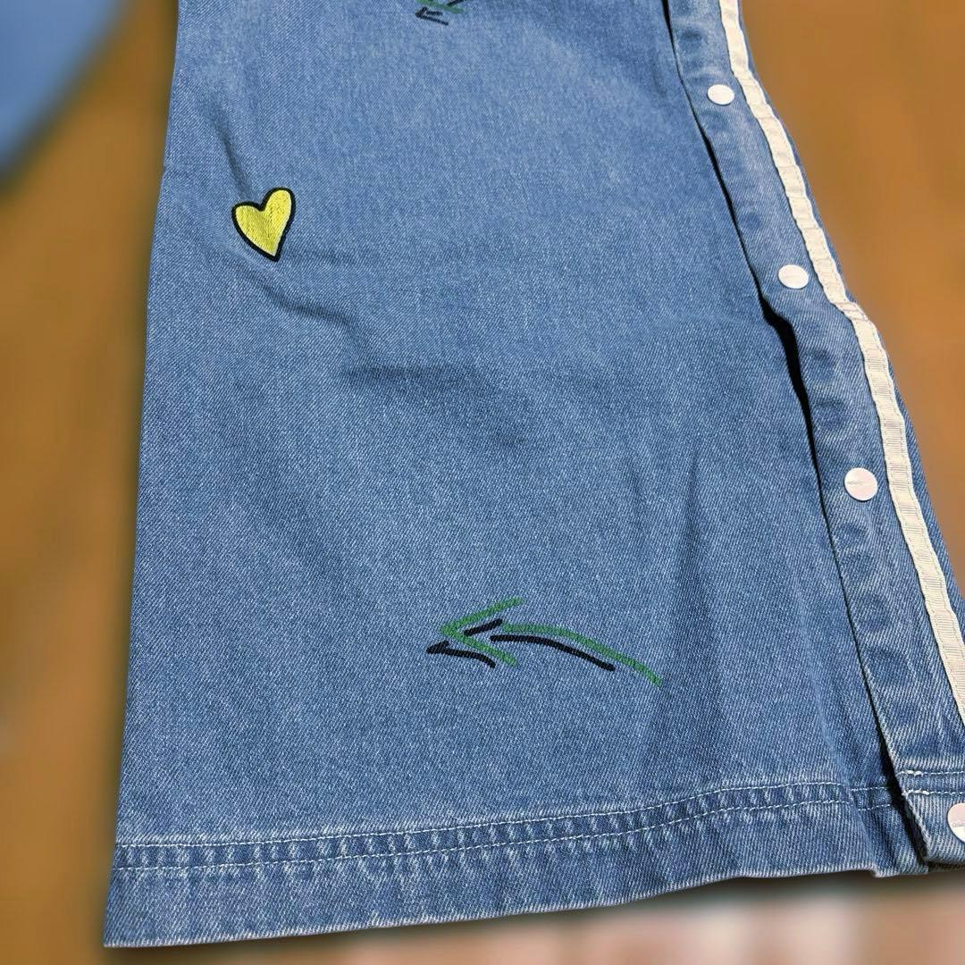 adidas Fiorucci ワイドレッグレアデニム新品L。