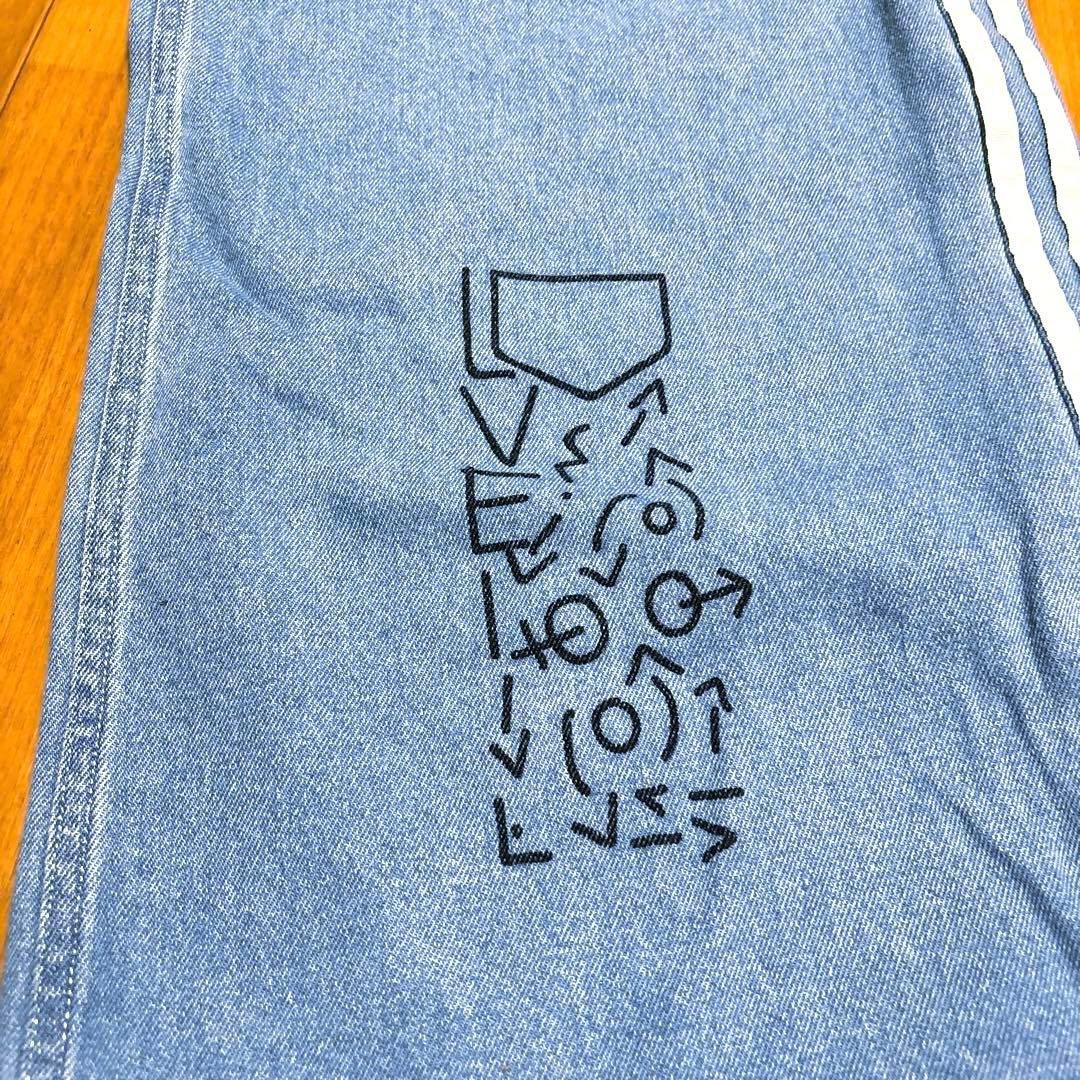 adidas Fiorucci ワイドレッグレアデニム新品L。