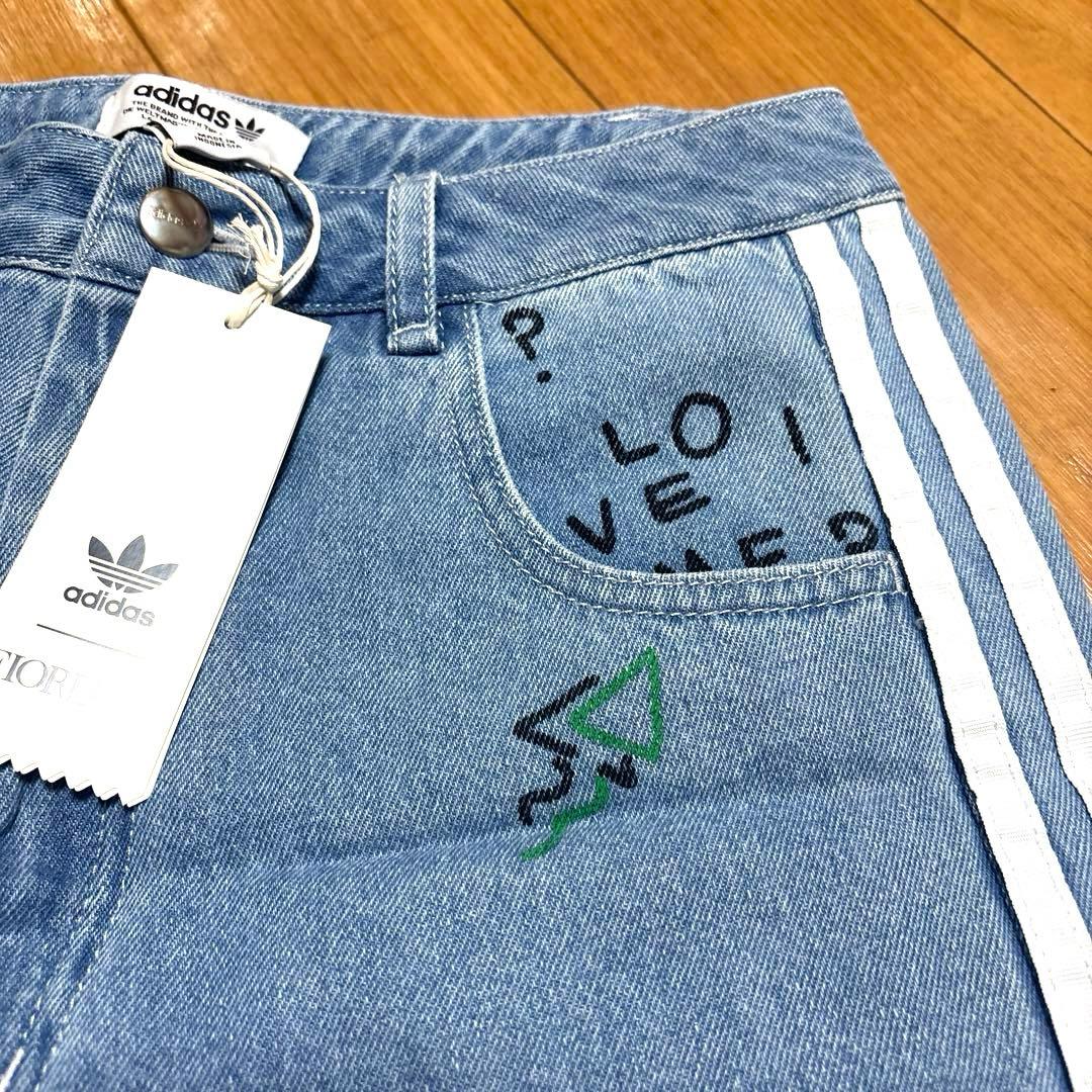 adidas Fiorucci ワイドレッグレアデニム新品L。