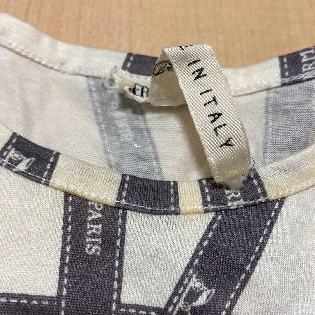 HERMES エルメス マルジェラ期 ボルデュックリボン柄 Tシャツ SM