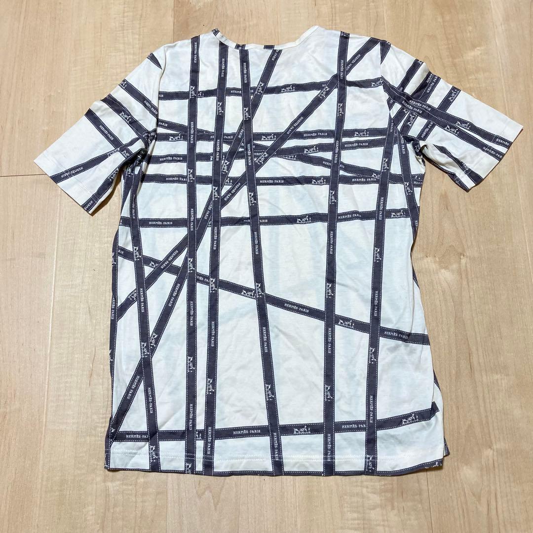 HERMES エルメス マルジェラ期 ボルデュックリボン柄 Tシャツ SM
