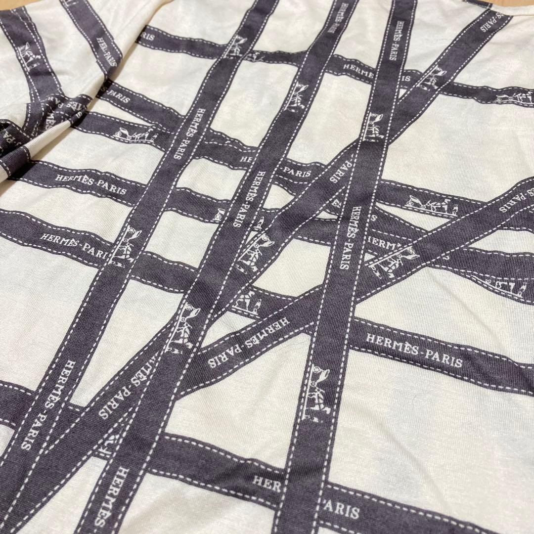 HERMES エルメス マルジェラ期 ボルデュックリボン柄 Tシャツ SM