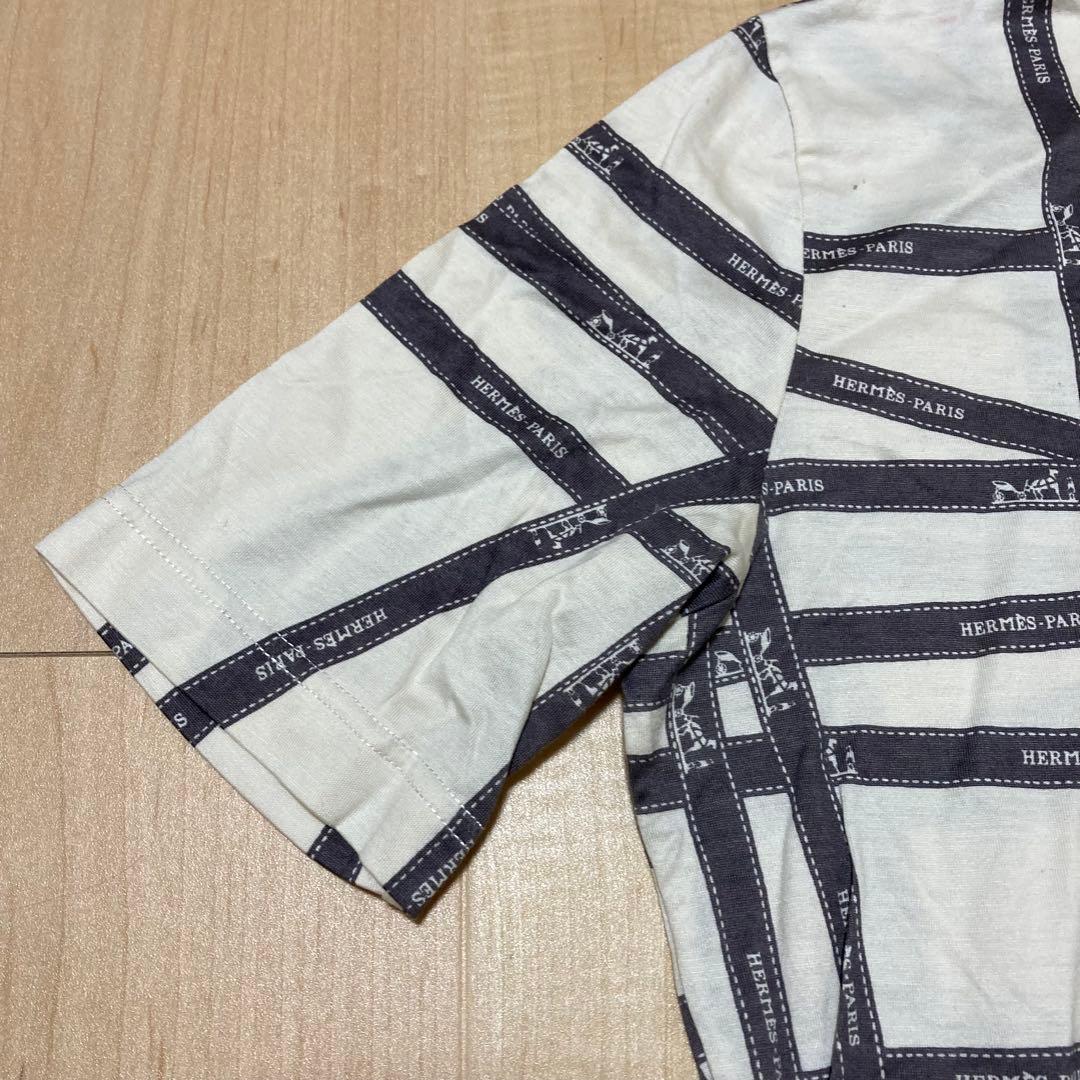 HERMES エルメス マルジェラ期 ボルデュックリボン柄 Tシャツ SM