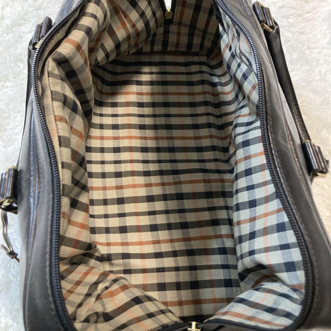 DAKS ダックス ミニ ボストン　ハンドバッグ　レザー 黒