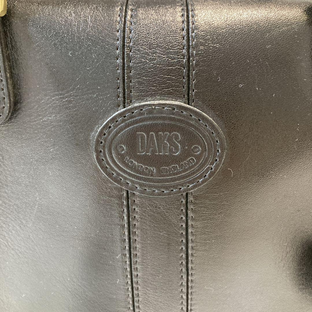 DAKS ダックス ミニ ボストン　ハンドバッグ　レザー 黒