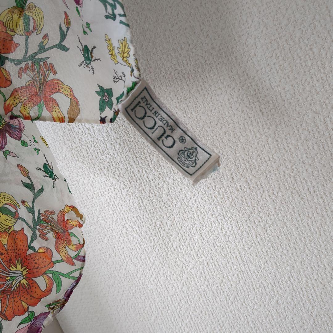 は*ん様 オールドグッチ　old GUCCI　フローラ　花柄　シルク　ストール