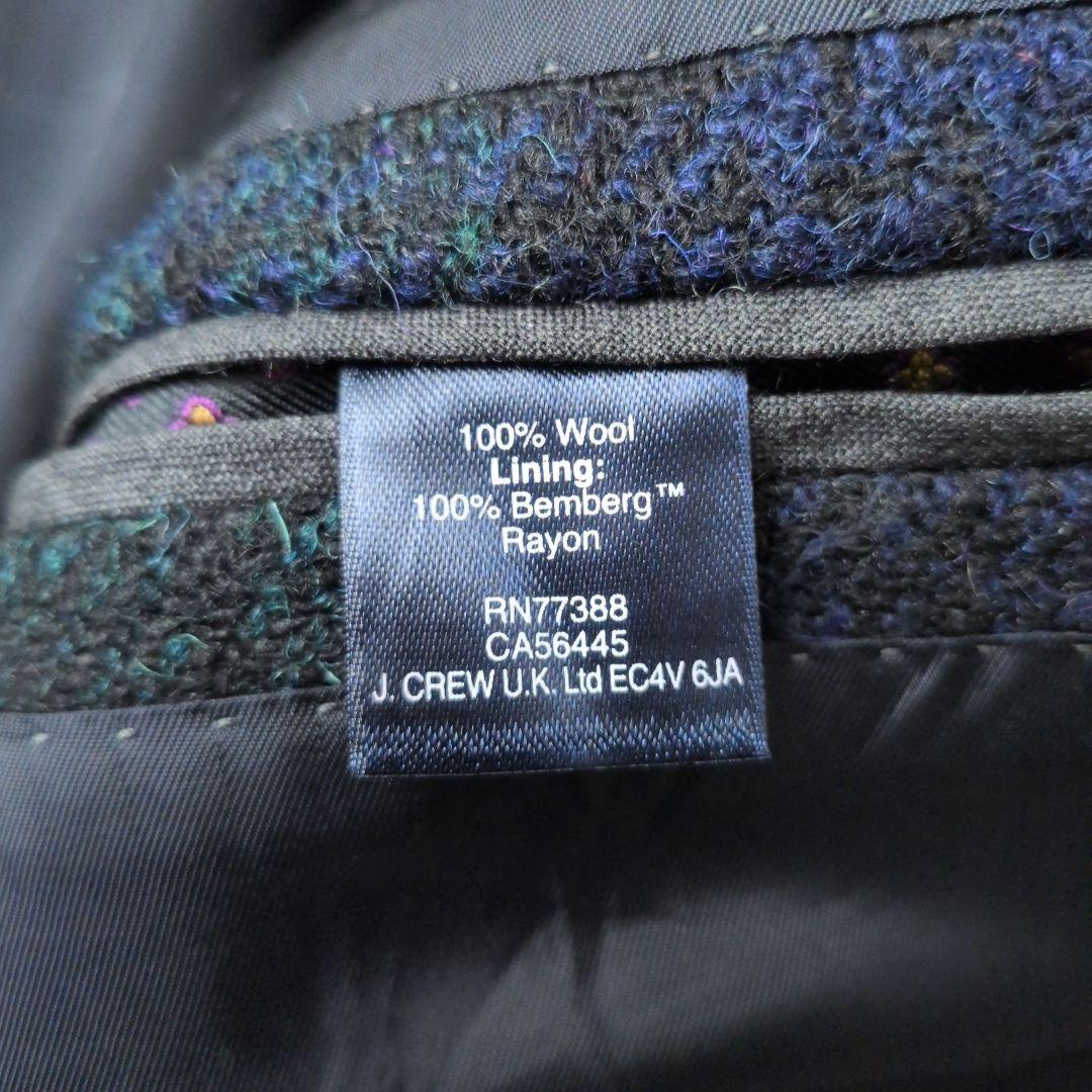 新品 J.CREW×HARRIS TWEED チェック柄 テーラードジャケット