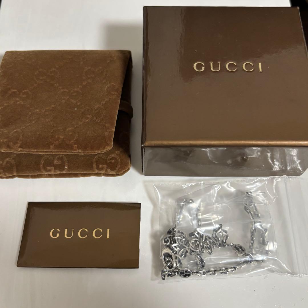 GUCCI 新品同様品　インターロッキングネックレス　極美品　925 付属品