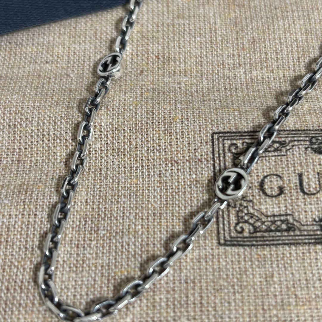 GUCCI 新品同様品　インターロッキングネックレス　極美品　925 付属品