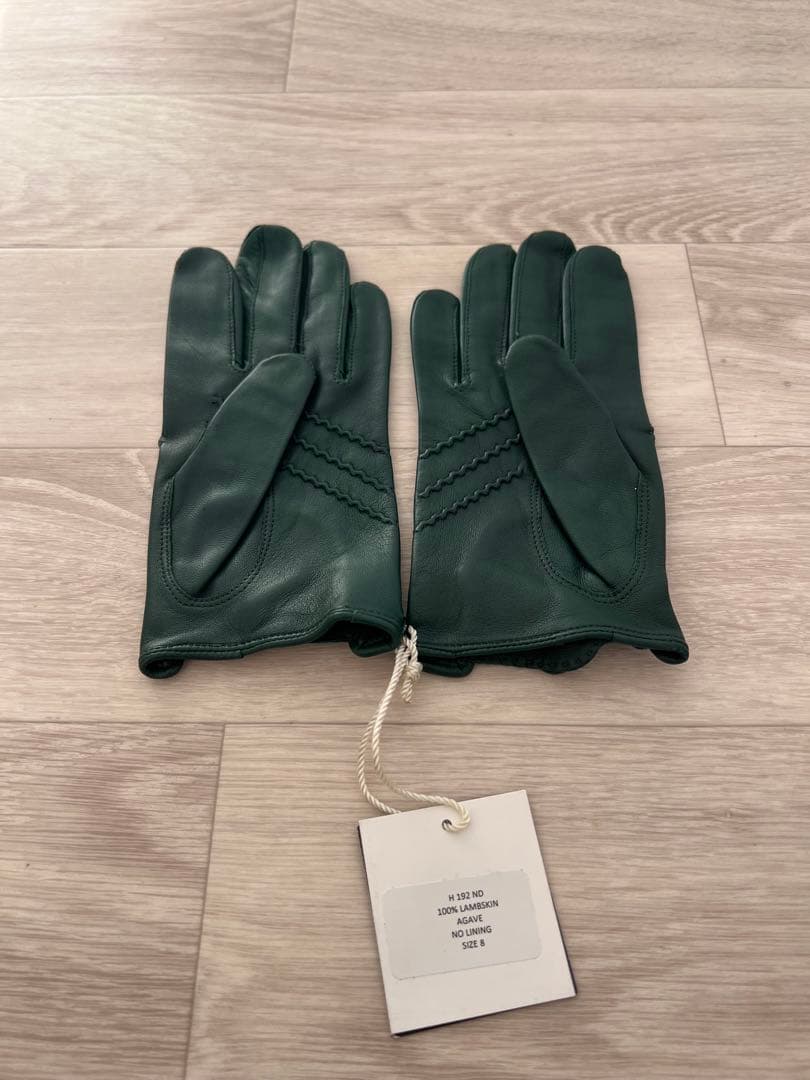 MAISON FABRE オリーブグリーン レザー ドライビンググローブ