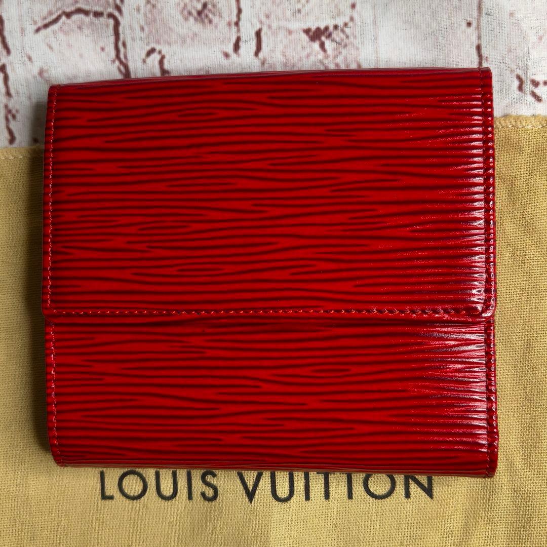 【未使用・訳あり】ルイヴィトン 二つ折財布 エピ ポルトフォイユ Wホック／赤C