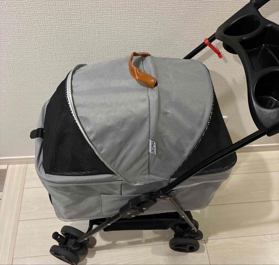 WEIMALL ペットカート　ライトグレー　ドッグカート　折りたたみ式　カート