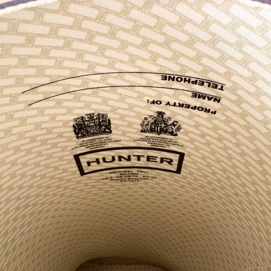 【美品】HUNTER ネイビー レインブーツ バックル付き 約24cm