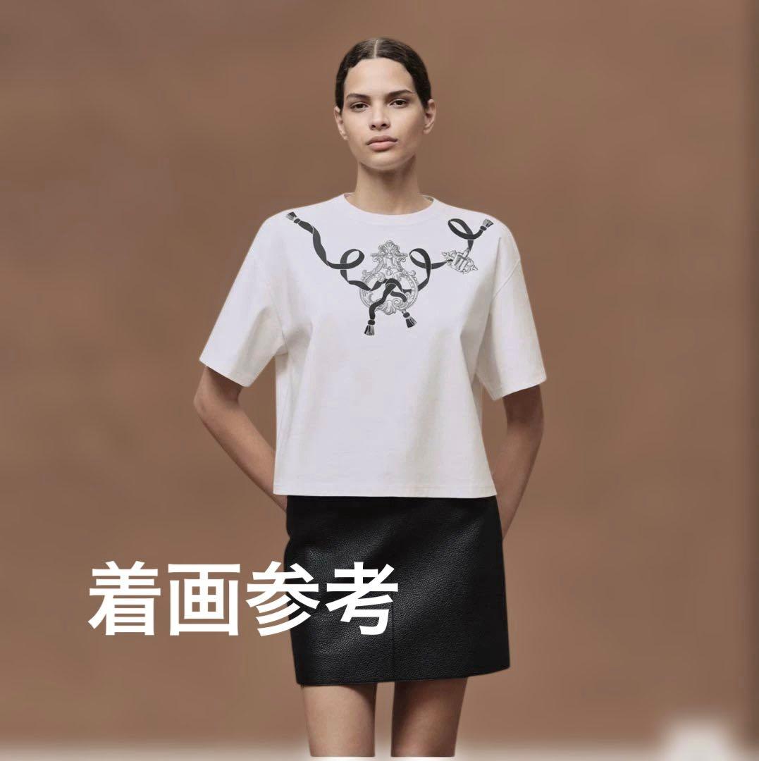 エルメス　2026春夏新作　Tシャツ　ボクシーフィット　カルトゥッシュ　40