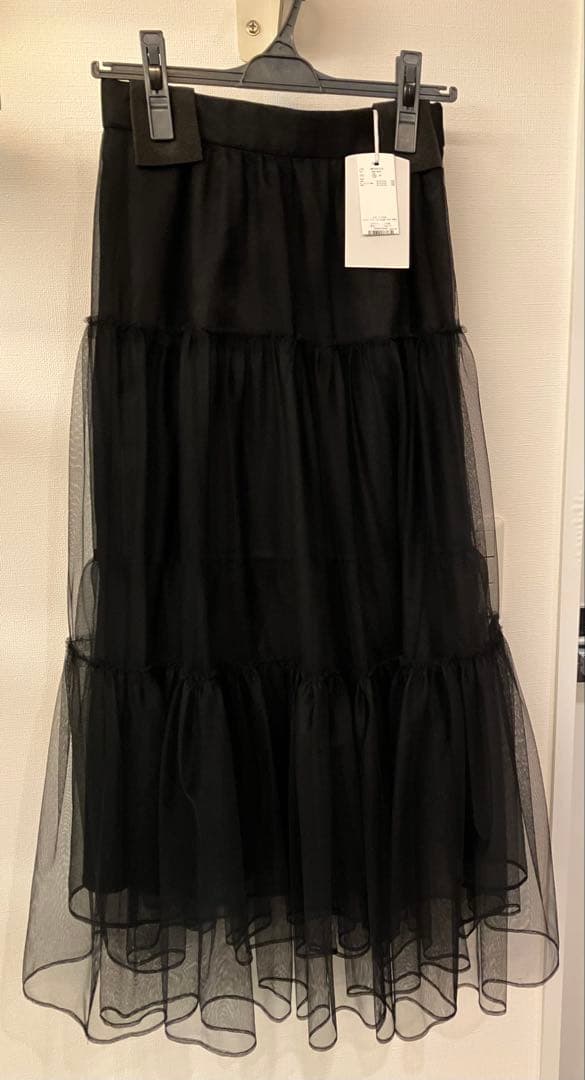 【新品未使用】CELFORD セルフォード♪チュールティアードスカート BLK