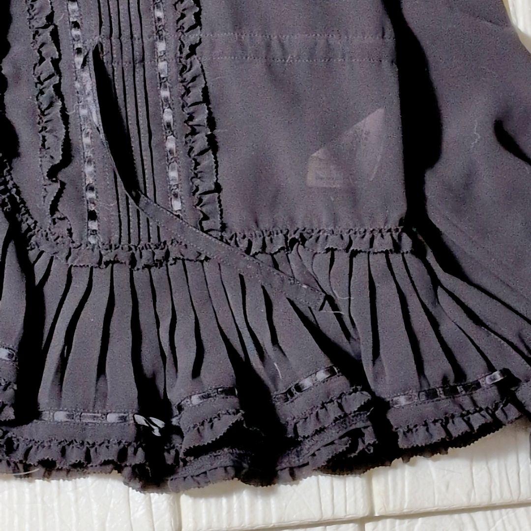 美品✨インゲボルグ ピンクハウス ピコフリル レース ポレロ カーディガン 黒