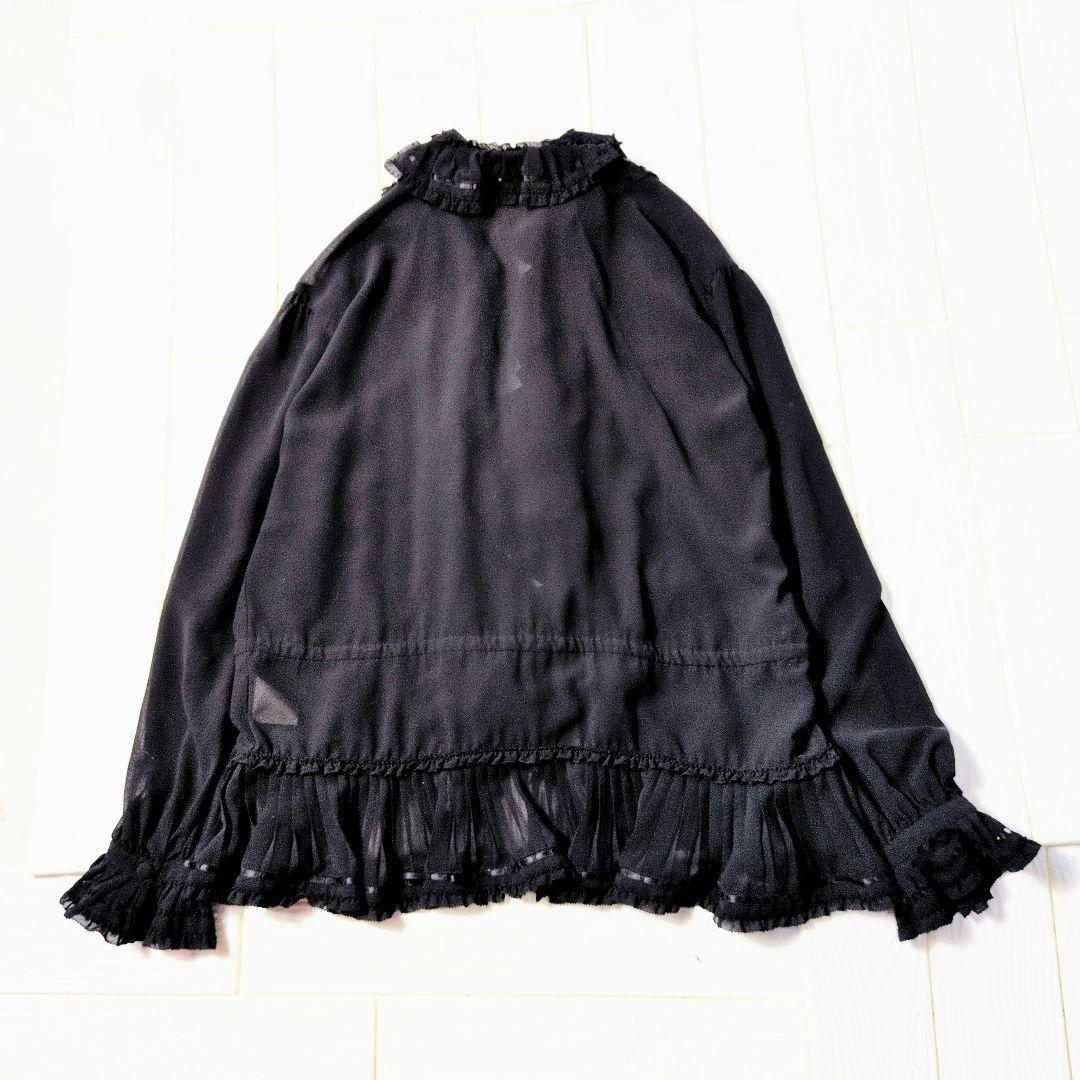 美品✨インゲボルグ ピンクハウス ピコフリル レース ポレロ カーディガン 黒