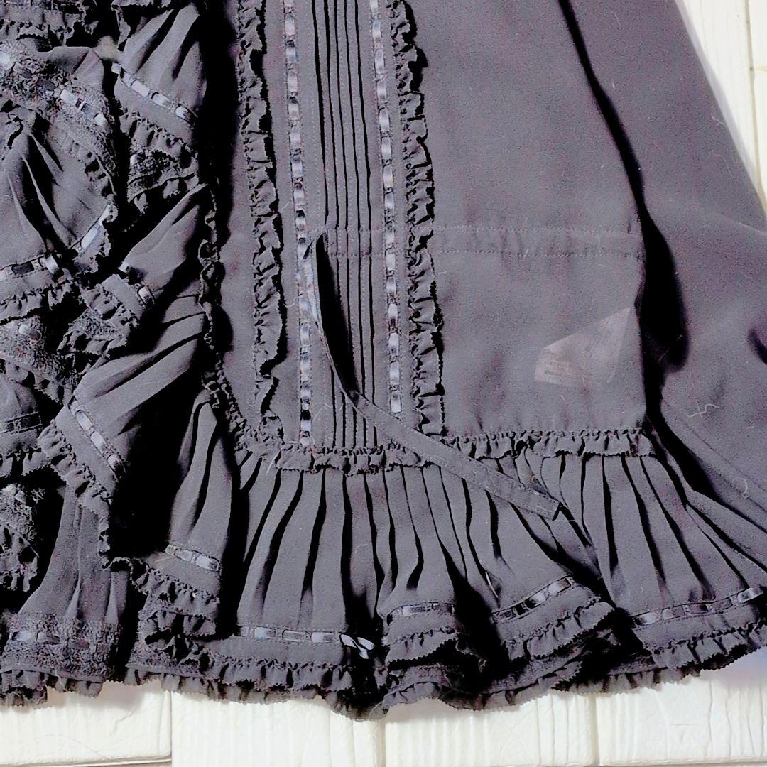 美品✨インゲボルグ ピンクハウス ピコフリル レース ポレロ カーディガン 黒