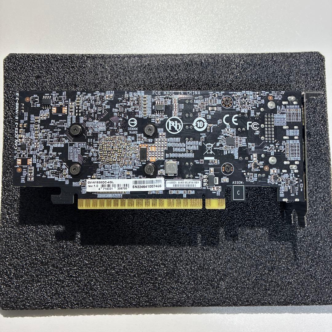 GIGABYTE GTX 1650 OC 4GL ロープロファイル 補助電源不要