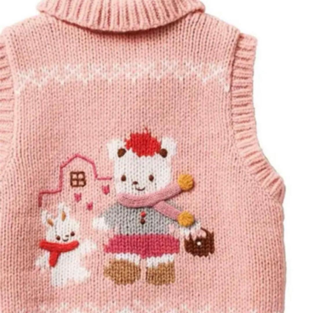 ファミリア カウチンベスト リアちゃん 90 女の子　美品　秋　冬　アウター
