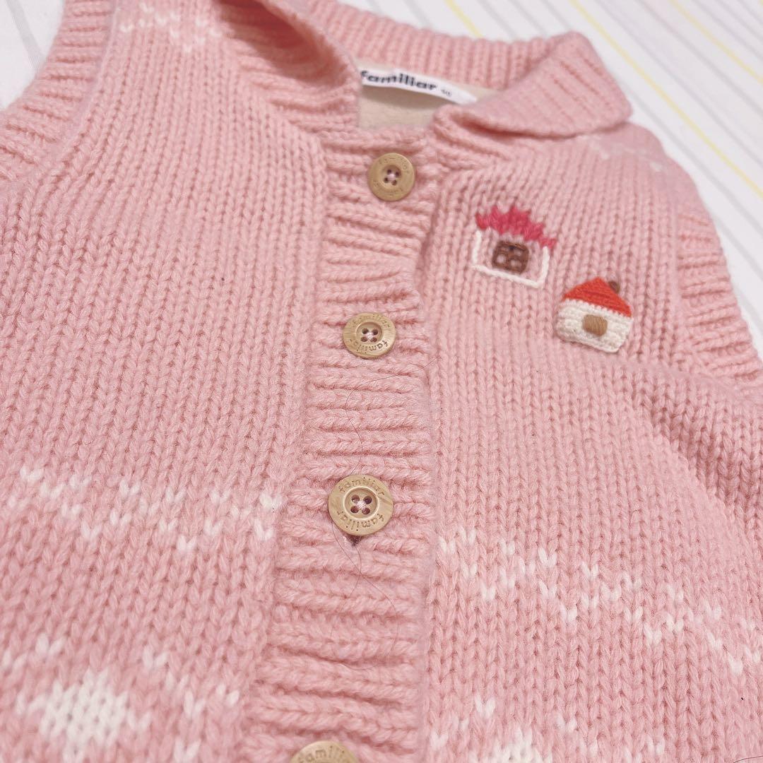 ファミリア カウチンベスト リアちゃん 90 女の子　美品　秋　冬　アウター