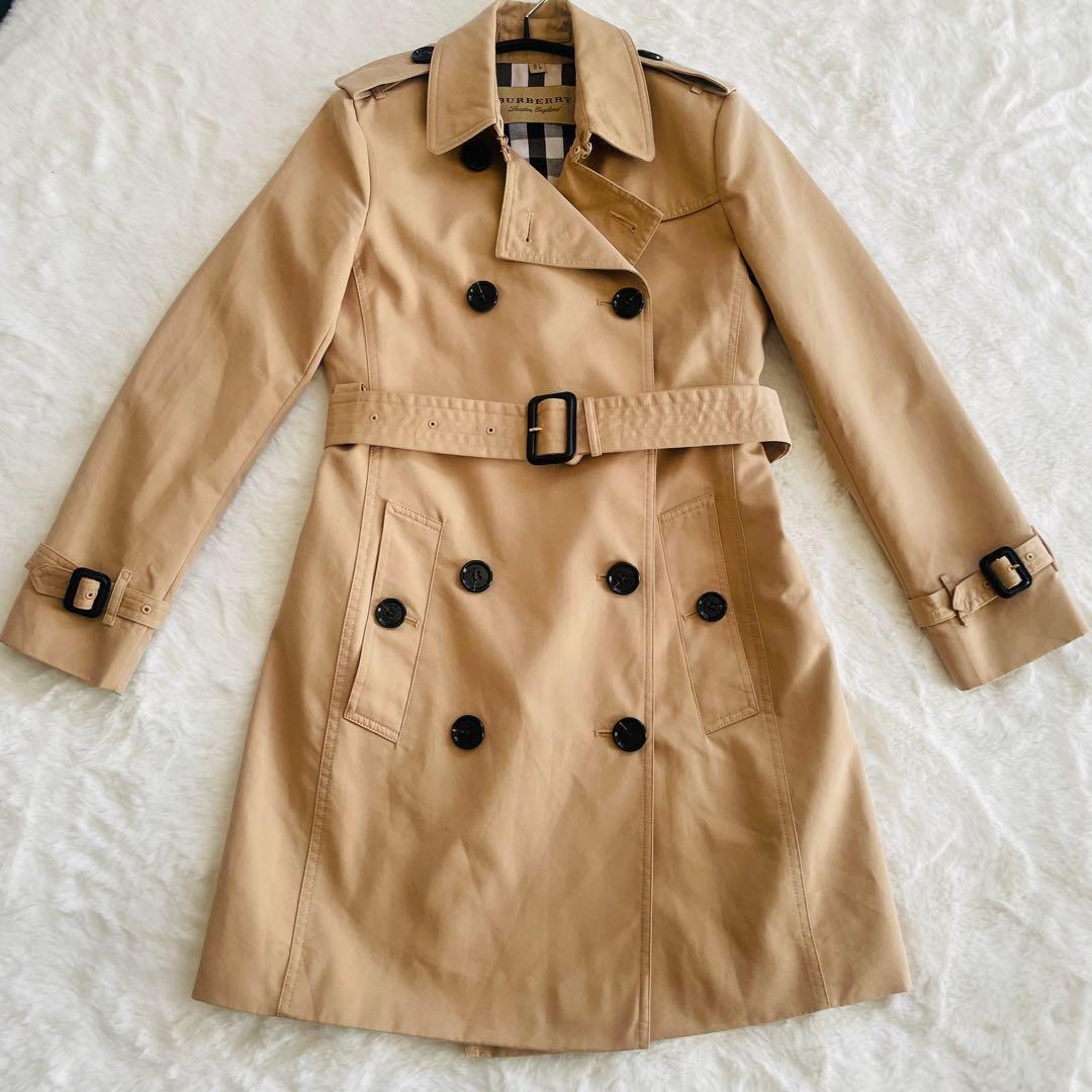 バーバリーBURBERRY ベージュ 裏ノバチェックトレンチコート UK 4