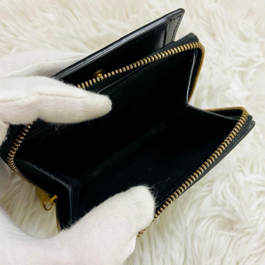 極美✨ ボッテガヴェネタ 二つ折り財布 カセット レザー ブラック