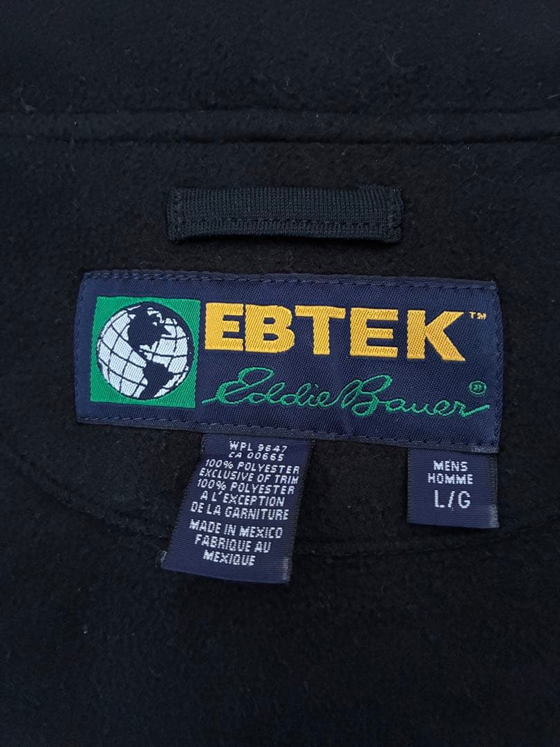 Eddie Bauer EBTEK フリースベスト　フルジップ　ブラック