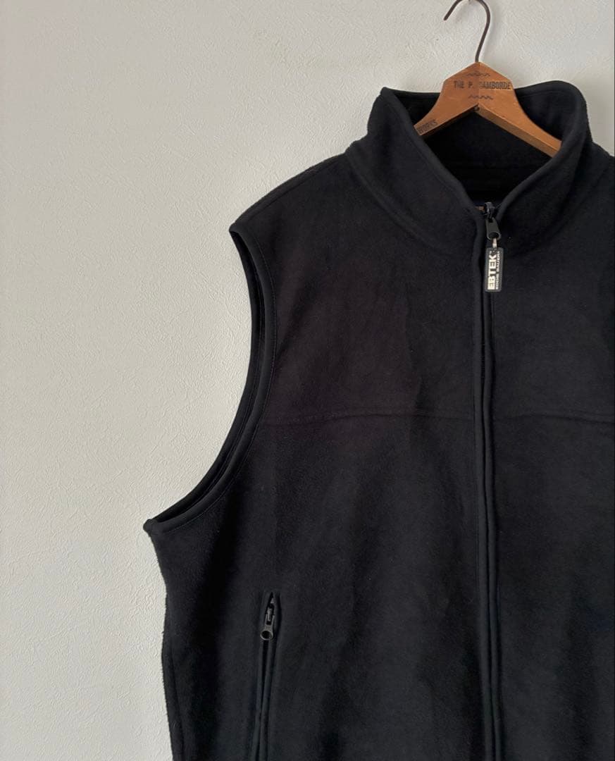 Eddie Bauer EBTEK フリースベスト　フルジップ　ブラック