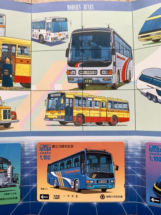 神奈中バスカード (70周年記念バスカード) 新品未使用