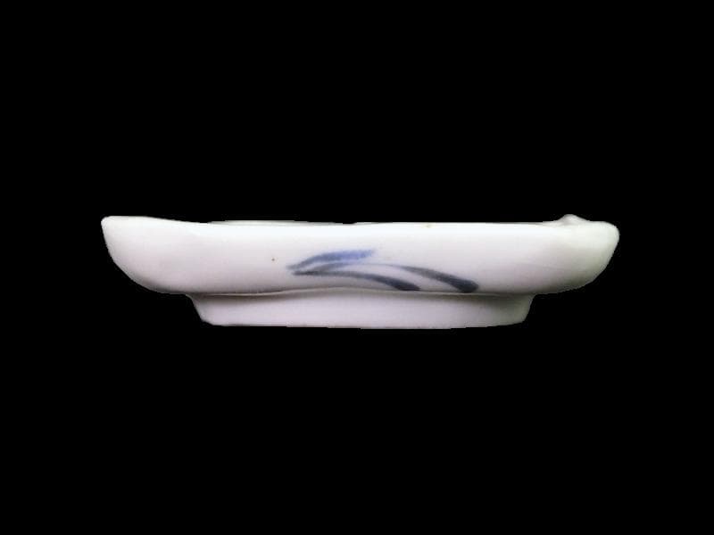 古伊万里　染付　壽の図　縁高四方皿　豆皿　E586AS-CRa