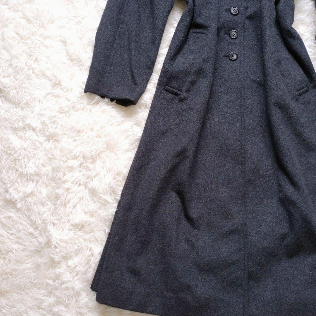 美品✨️アンゴラ100%　ロングコート　ファー　ロング　マキシ丈