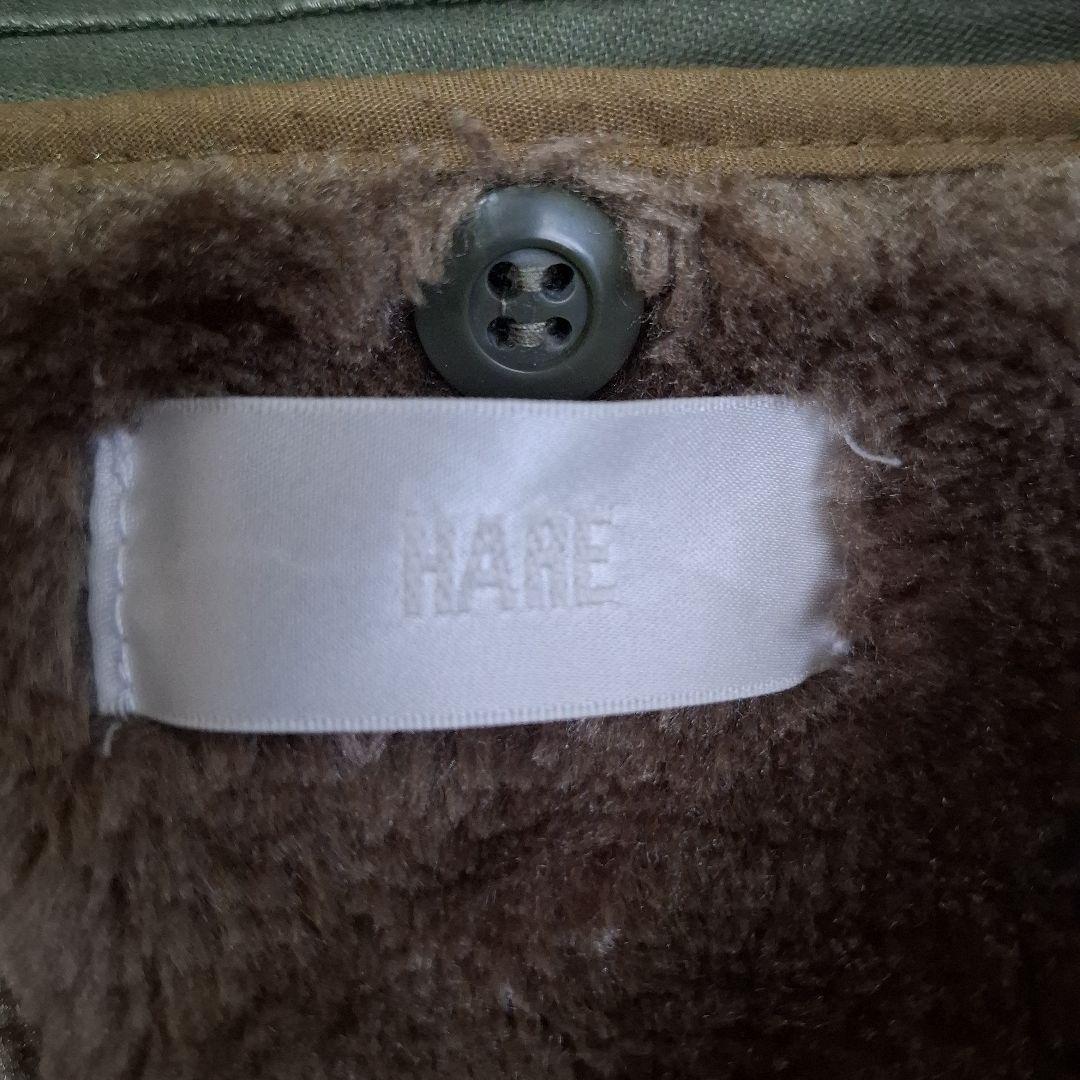 HARE ハレ ファー付きフード ライナー付き モッズコート オリーブグリーン