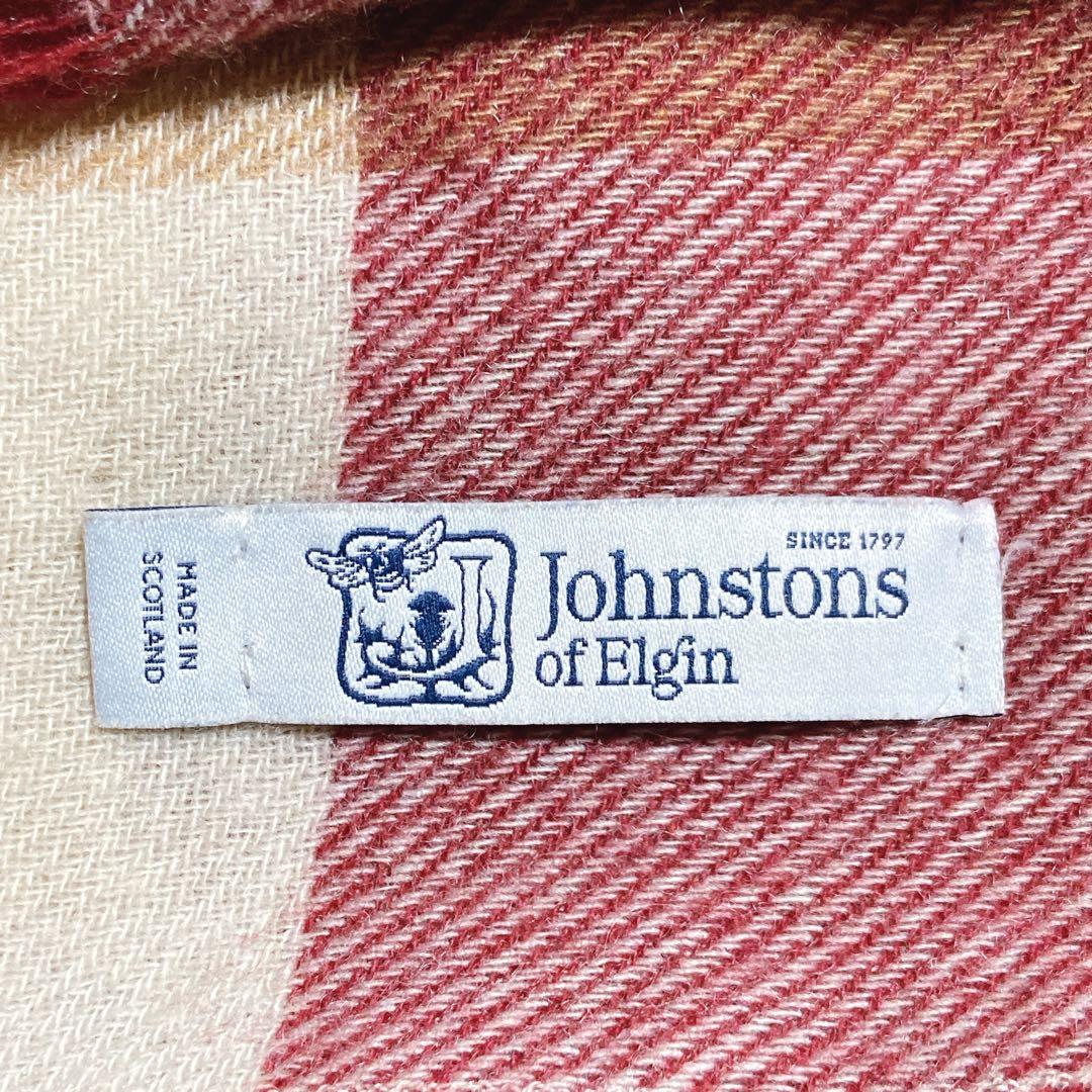 良品⭐️ジョンストンズオブエルガン　大判ストール　カシミヤ100% チェック柄