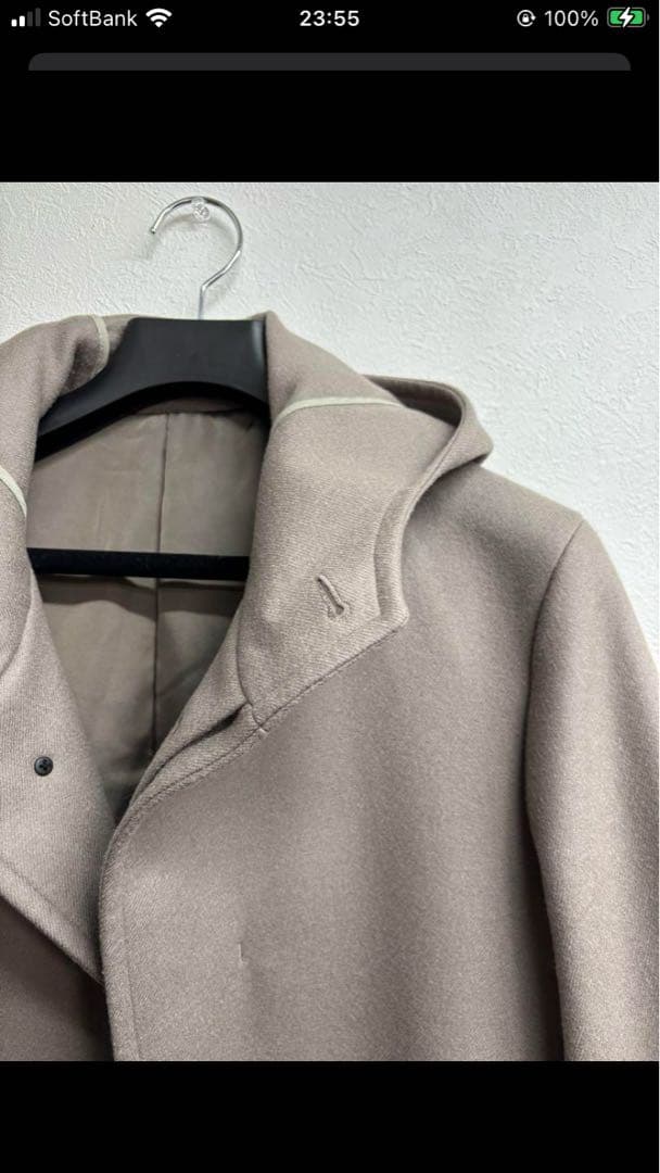美品　UNITED ARROWS フーデッドコート Sベージュ ¥49,500