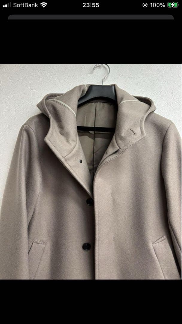 美品　UNITED ARROWS フーデッドコート Sベージュ ¥49,500