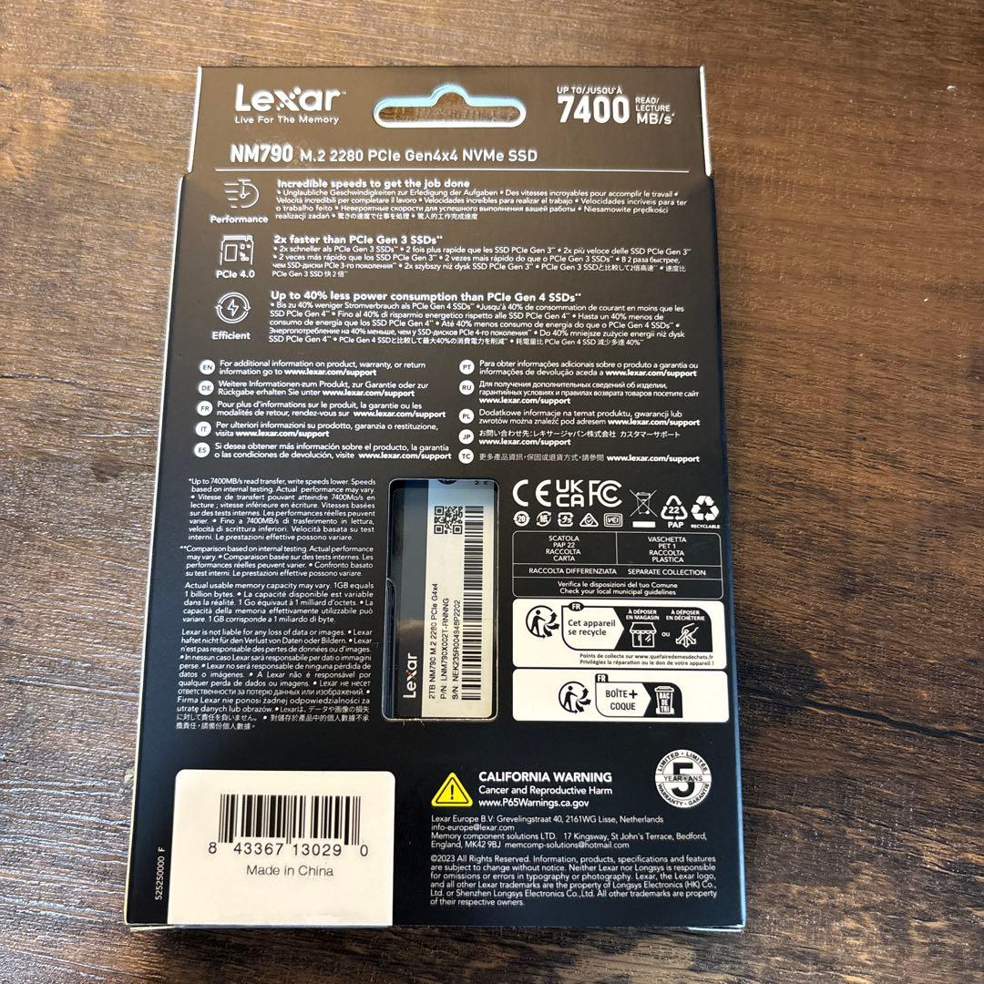 内蔵型SSD Lexar NM790 2TB M.2 2280 NVMe SSD