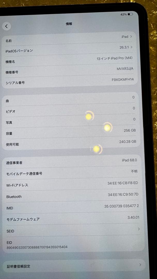 iPad Pro 13 M4 チップ 2024 Wi-Fi + Cellular