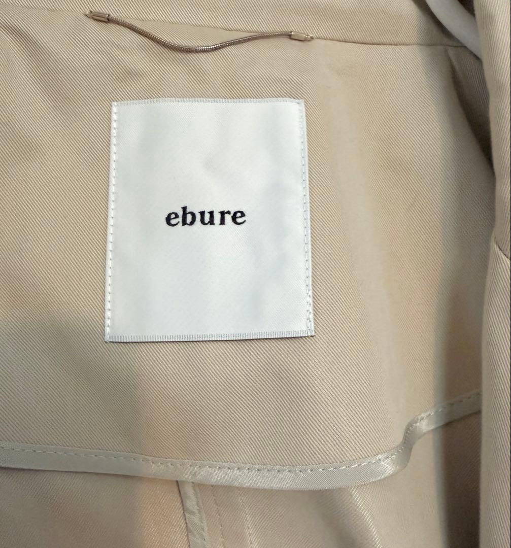 ebure ハイカウントコットンツイル ステンカラートレンチ コート ベージュ