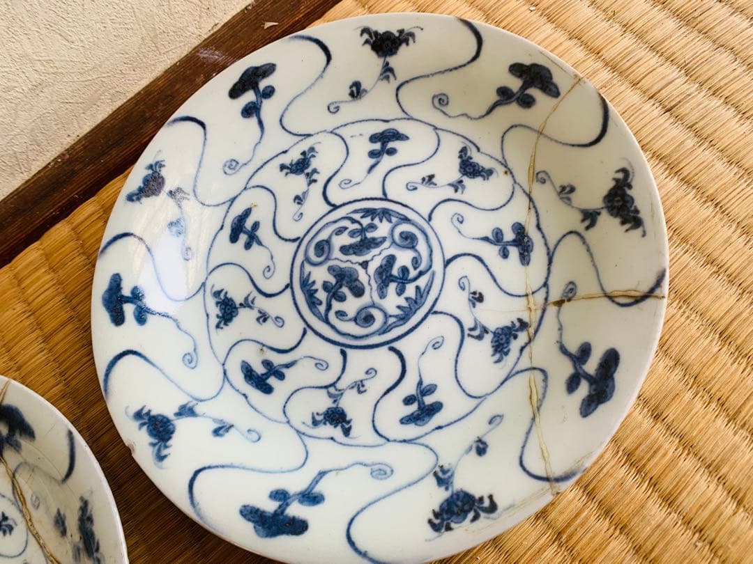 中国清時代早期染付お(青花)皿3点