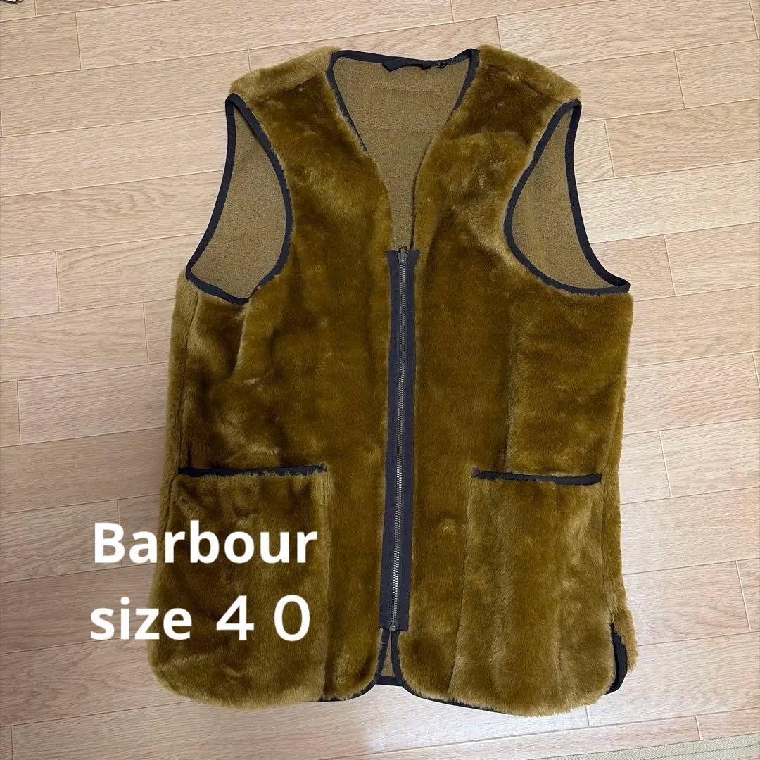 Barbour フリースベスト サイズ40 ブラウン