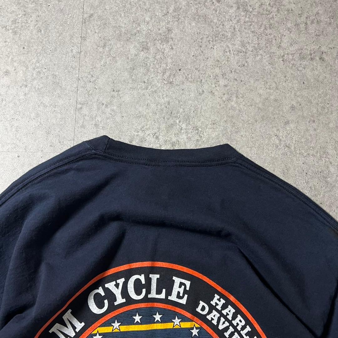 00s USA製 ハーレー イーグル 袖ファイヤー 両面ロンT M