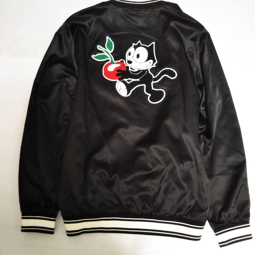 HUF × FELIX L SATIN JACKET スタジャン　ハフ 黒　L