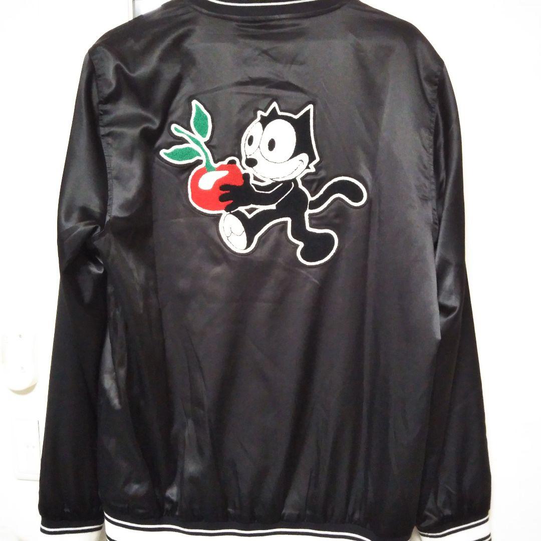 HUF × FELIX L SATIN JACKET スタジャン　ハフ 黒　L