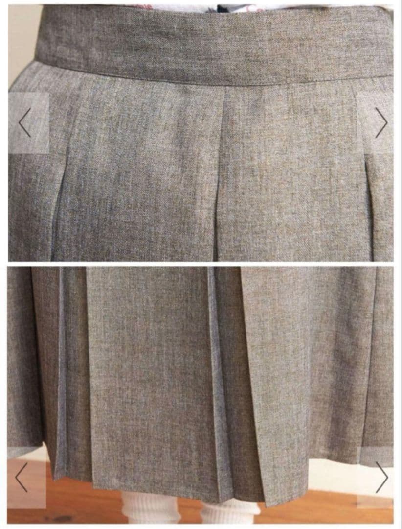 ​美品】fig London woolmood ボックスプリーツスカート グレー