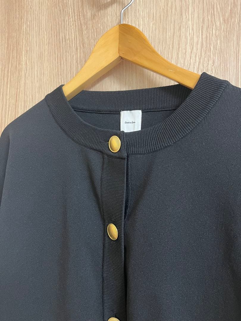 Spick&Span スピック ウォッシャブルクルーネックカーディガン ブラック